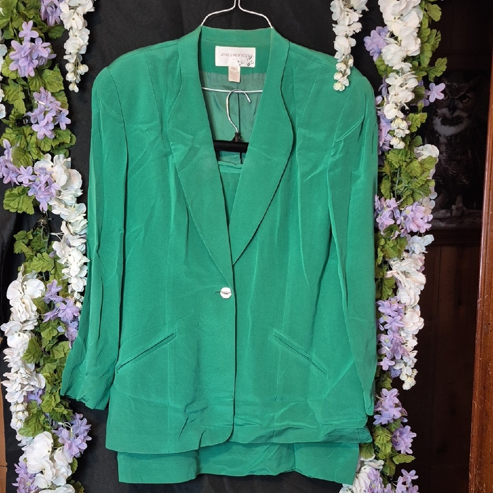 Jones New York Emerald Green Women's Blazer Jacket And Skirt Set (2 Pc)